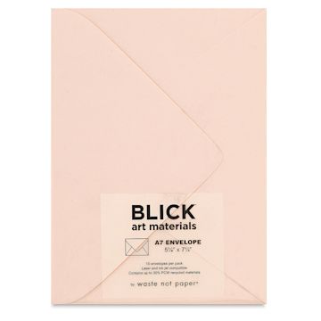 Open in modal - Blick Cards and Envelopes - A7 Envelope, Luxe Blush, 5-1/4" x 7-1/4", Pkg of 10, front of packaging