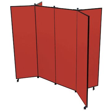 Open in modal - Screenflex Mobile Display - 5 ft 9", Red, 6 Panel