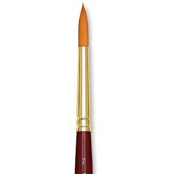 Open in modal - Grumbacher Goldenedge Brush - Round, Short Handle, Size 7 close up