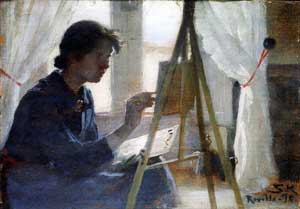 Marie Kroyer paints in Ravello