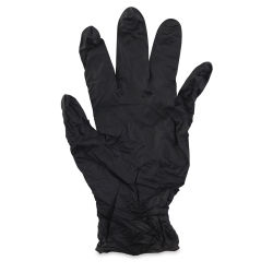 SemperForce Black Nitrile Gloves - Single left handed glove shown upright