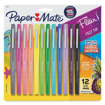 Paper Mate Flair Guard Pens - Tropical Colors, Medium Tip, Set of 12 ...
