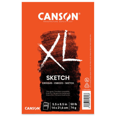 Canson XL Sketch Pad - 5-1/2" x 8-1/2", Euro Fold, 100 Sheets