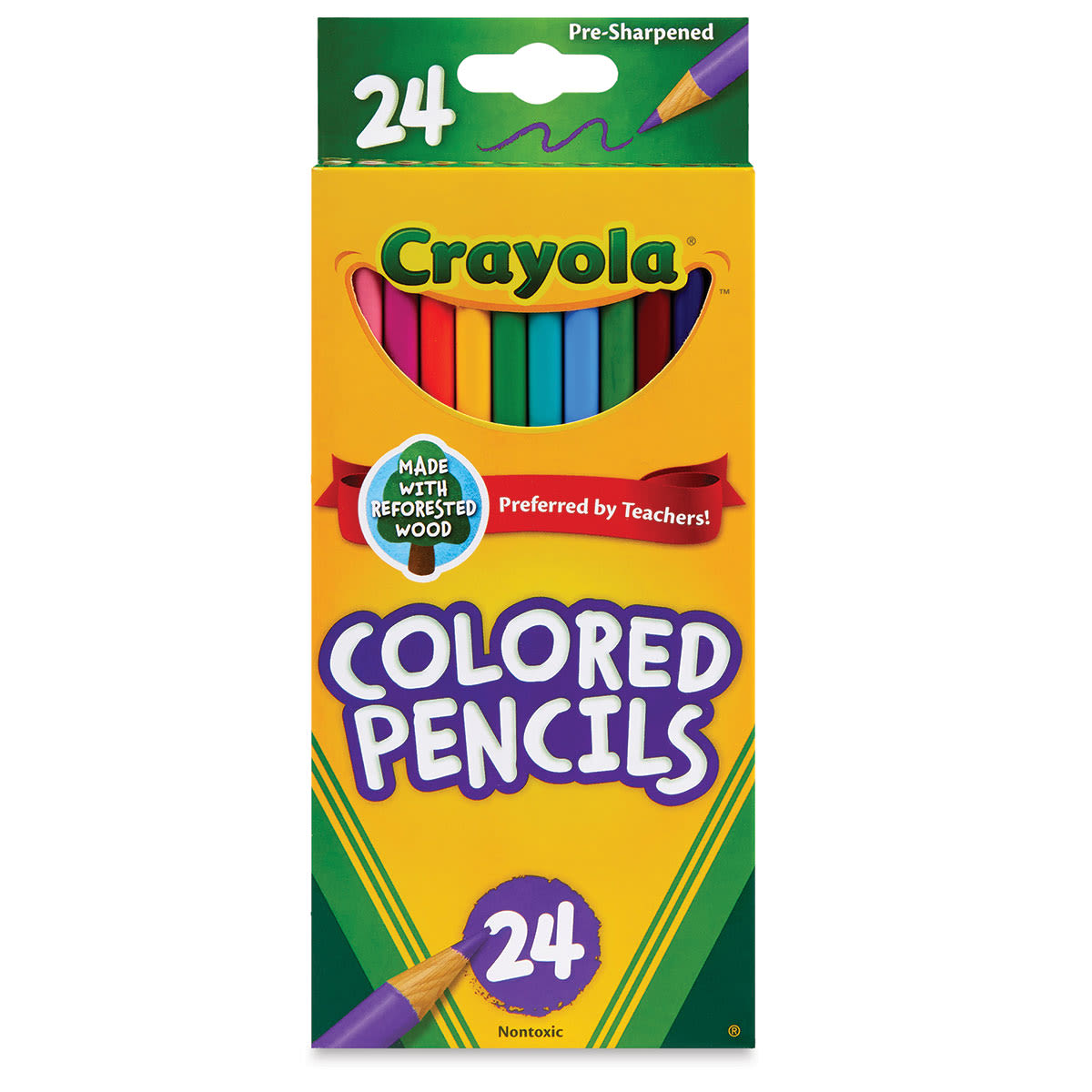 Crayola Colored Pencils - Assorted Colors, Set of 24 (front of package)