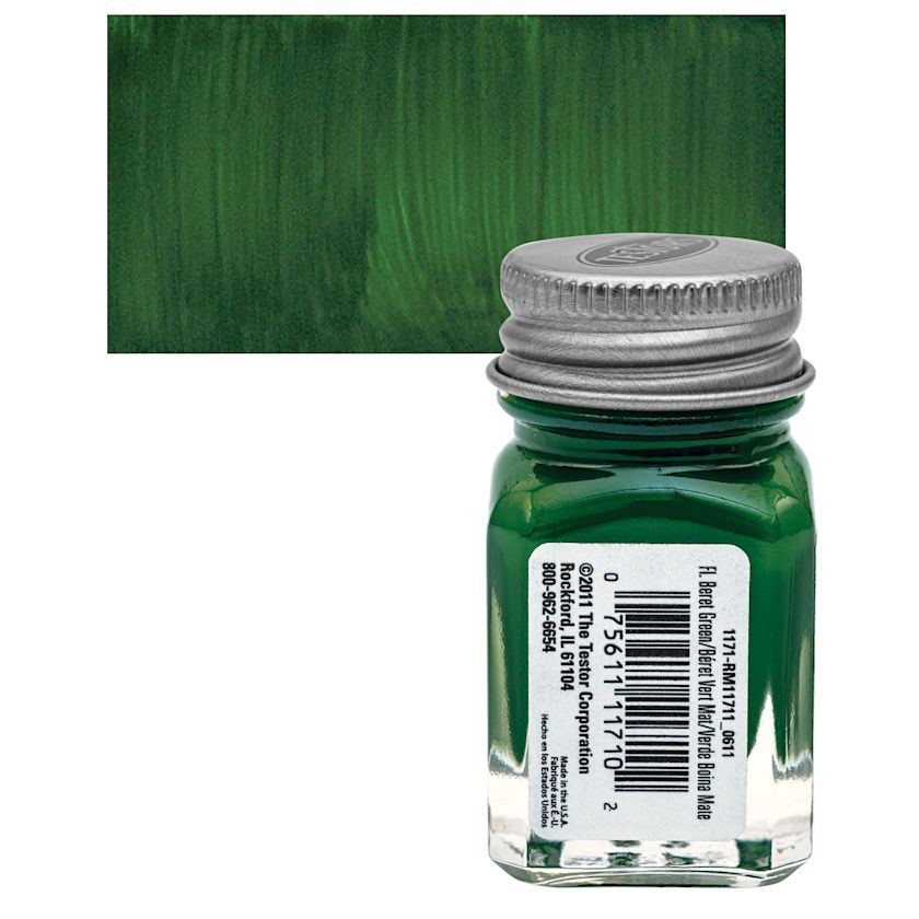 Testors Enamel Paint - Beret Green, 1/4 oz bottle | BLICK Art Materials