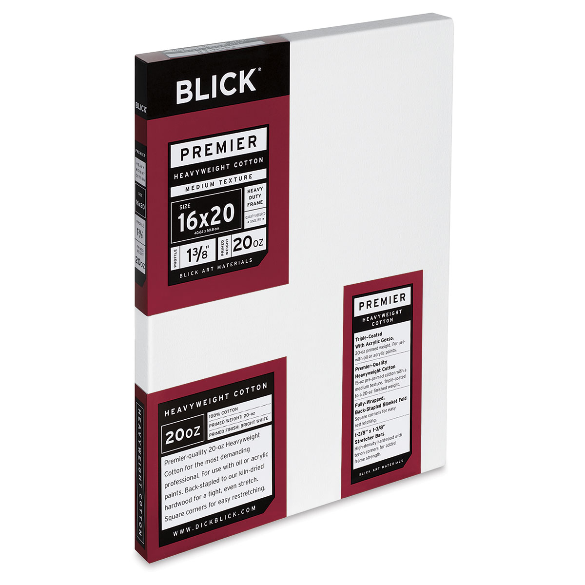 Blick Premier Heavyweight Stretched Cotton Canvas - 8 x 8, 1-3/8 Profile