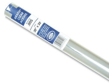 Grafix Clear Acetate Rolls - Acetate Roll shown at angle with label