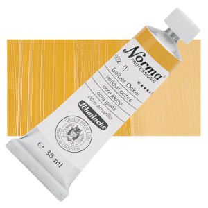 Schmincke Norma Professional Oil Paint - Yellow Ochre, 35 ml, Tube with Swatch