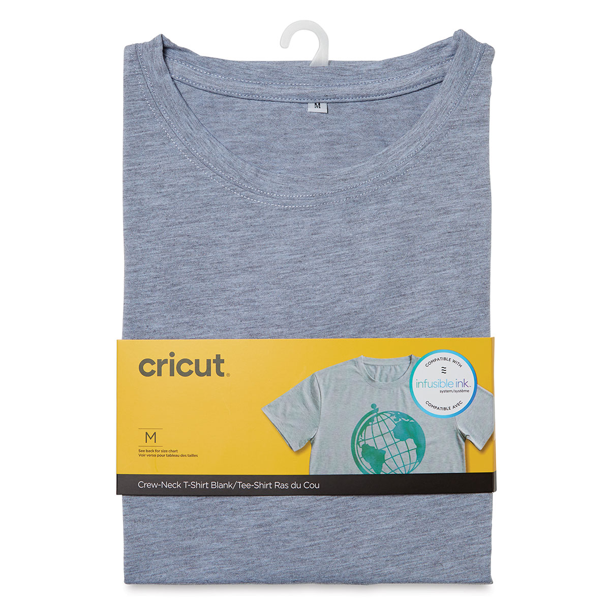 Cricut Adult T-Shirt Blank - Unisex Medium, Crew-Neck, Gray