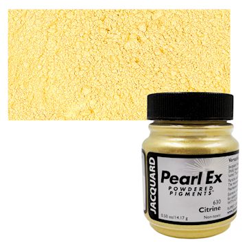 Open in modal - Jacquard Pearl-Ex Pigment - 0.50 oz, Citrine jar and swatch