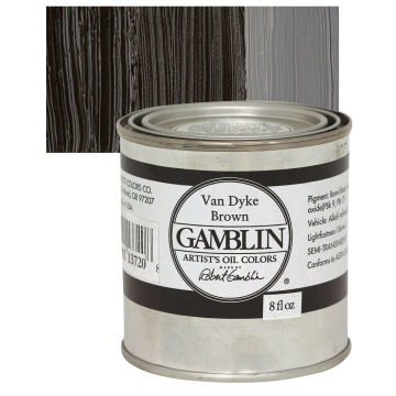 Gamblin Artist's Oil Color - Van Dyke Brown, 8 oz Can 