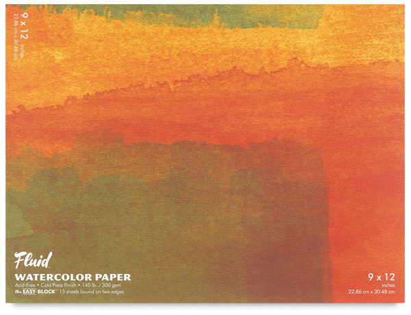 Fluid EasyBlock Watercolor Paper Block 9" x 12", 15 Sheets BLICK