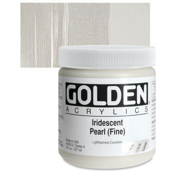 Golden Heavy Body Acrylic Paint - Iridescent Pearl (Fine), 8 oz Jar