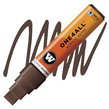 Open in modal - Molotow One4All Acrylic Marker - 15 mm Tip , Hazelnut, Square Tip marker and swatch