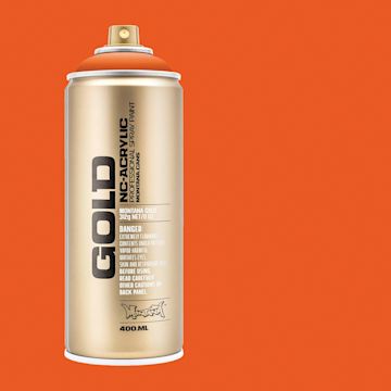 Open in modal - Montana Gold Acrylic Professional Spray Paint -  Pure Orange, 400 ml (Spray can with color swatch)
