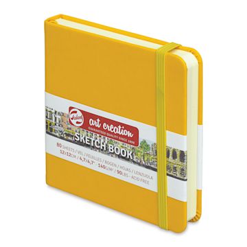 Open in modal - Talens Art Creations Sketchbook - Golden Yellow, 4.7" x 4.7" (side view)
