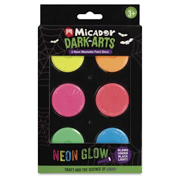 Open in modal - Micador Dark Arts Neon Jumbo Tempera Cakes - Set of 6 front