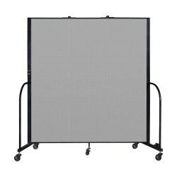 Screenflex Portable Room Dividers - 6 ft x 5 ft, Gray, 3 Panel