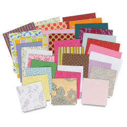 Decorative Paper Assortment - Spreads of assorted sizes and colors of paper 