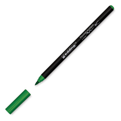 Edding 4200 Series Porcelain Brush Pen - Light Green (Cap off)