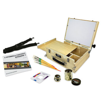 Guerrilla Painter Guerrilla Box Travel Kit, contents laid out