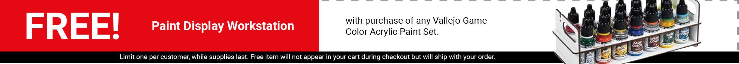 FREE! Paint Display Workstation with purchase of any Vallejo Game Color Acrylic Paint Set.