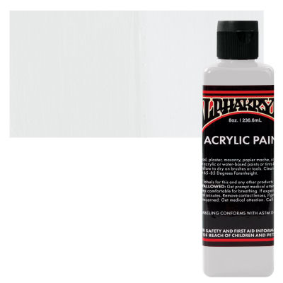 Alpha6 Alphakrylic Acrylic Paint - Alpha White, 8 oz (swatch and bottle)