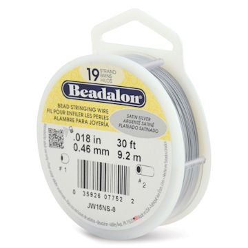 Open in modal - Beadalon 19 Strand Bead Stringing Wire - Satin Silver, 0.018" x 30 ft.