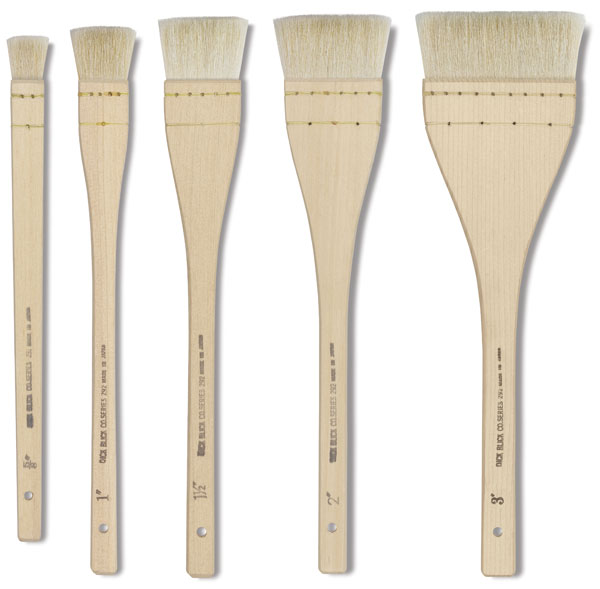 6pcs Gift Flat Hake Brush For Watercolor With Handle Artist Painting  Ceramic Pottery Soft Bristles Background