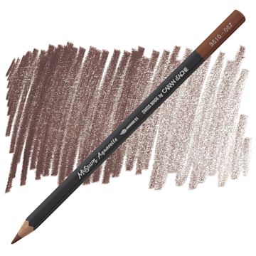 Open in modal - Caran D'Ache Museum Aquarelle Pencil - Chestnut pencil and swatch