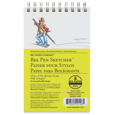 Bee Paper Pen Sketcher's Wirebound Pad - Front view of Top Bound Pad