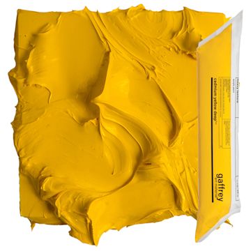 Open in modal - Gaffrey Heavy Body Texture Acrylic Paint - Cadmium Yellow Deep Hue, 32 oz pouch and swatch