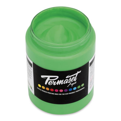 Permaset Aqua Fabric Ink - Glow Green, 300 ml
