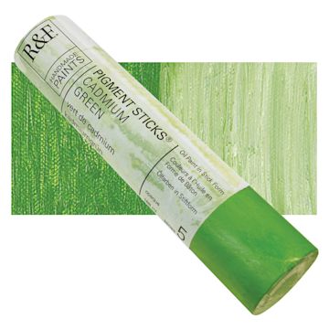 Open in modal - R&F Pigment Stick - Cadmium Green, 188 ml stick and swatch