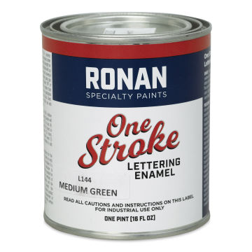 Ronan One Stroke Lettering Enamel - Medium Green, Pint (Front)