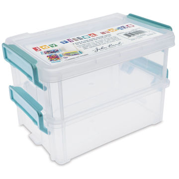 John Bead Stack and Snap Craft Storage Containers - 2 Layers, 2"H x 4"W x 5-1/2"L (Stacked)