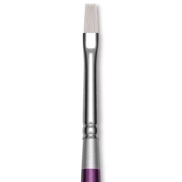 Open in modal - Silver Brush Silver Silk 88 Synthetic Brush - Short Handle, Flat Shader, Size 4, close-up