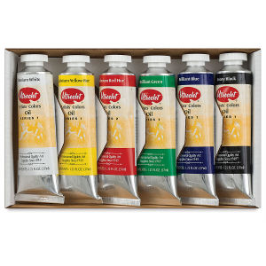 Utrecht Artists' Oil Paint Set - Basic Colors, Set of 6, Tubes (Tubes in tray)
