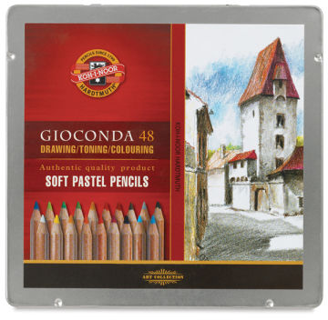 Koh-I-Noor Gioconda Soft Pastel Pencils - Top view of package of 48 pencils
