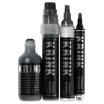 Open in modal - Krink Super Black Permanent Ink Markers - Set of 4