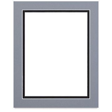 Open in modal - Blick Double Mat - Bar Harbor Gray / Smooth Black, 8" x 10" (5" x 7" opening)