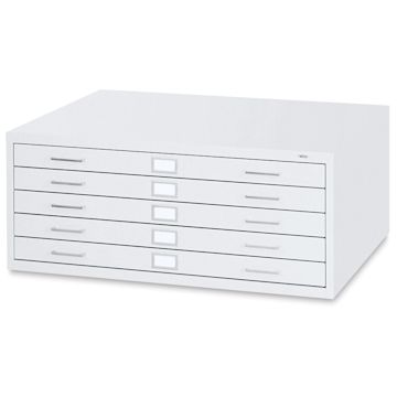 Open in modal - Safco 5-Drawer Steel File - White, Flat File Unit, Small
