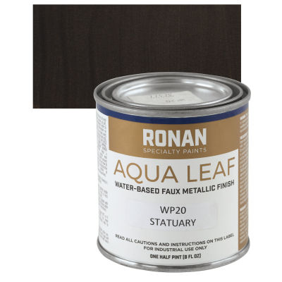 Ronan Aqua Leaf Water-Based Faux Metallic Color - Statuary, Half Pint and swatch