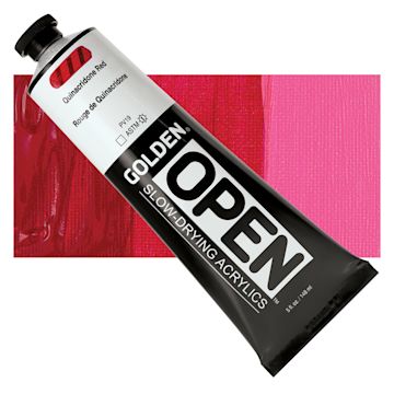 Open in modal - Golden Open Acrylic - Quinacridone Red, 5 oz Tube and swatch