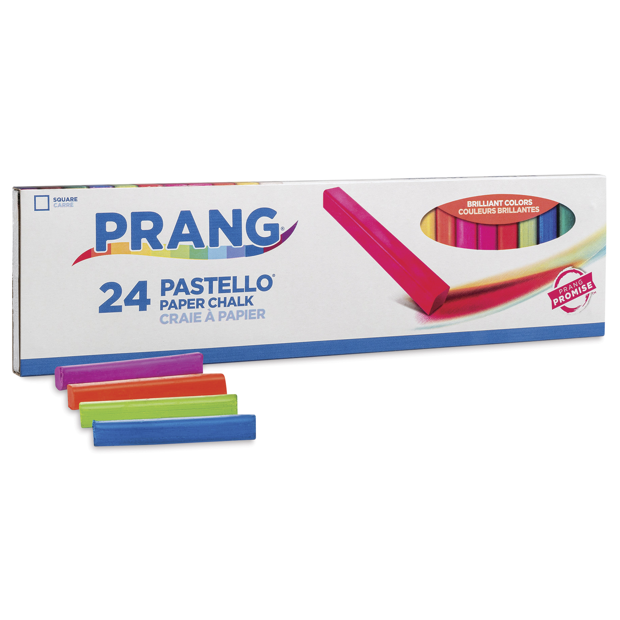 Prang Pastello Chalk Set - Assorted Colors, Square, Set of 24
