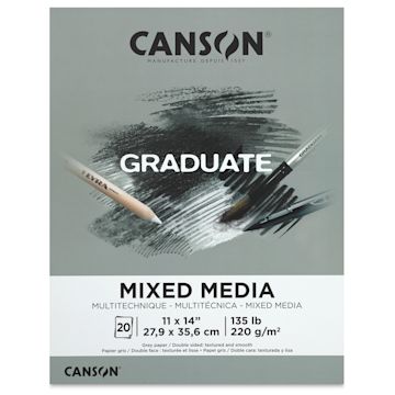 Open in modal - Canson Graduate Toned Mixed Media Pad - Gray, 11" x 14", front cover