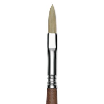 Open in modal - Escoda Futura Synthetic Bristle Brush - Series 5418, Long Filbert, Size 8, Long Handle, close-up