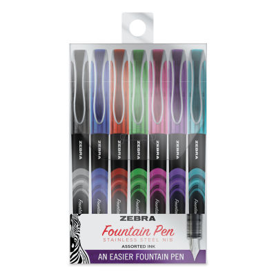 Zebra Fountain Pens - Set of 7, Assorted Colors