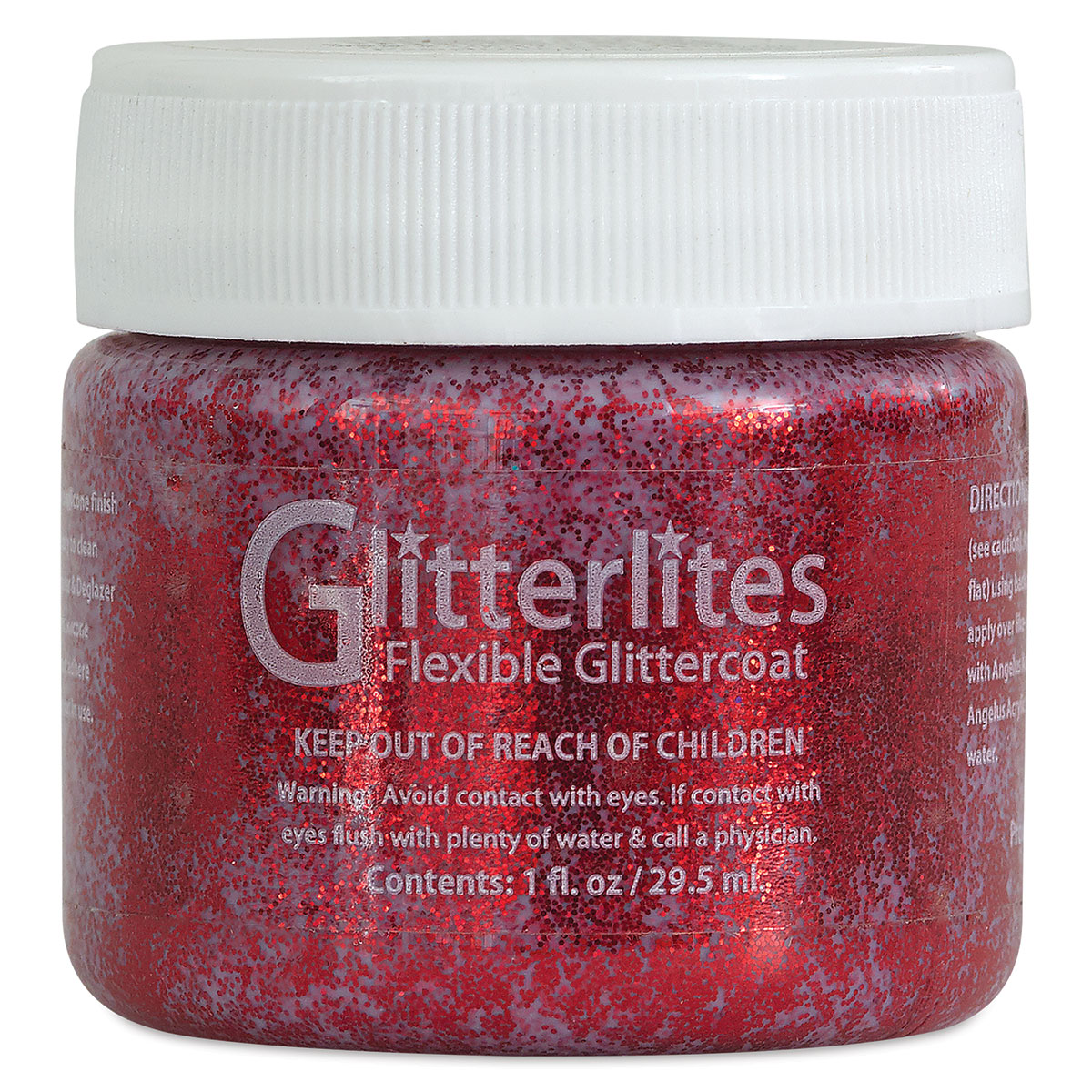 Angelus Glitterlites Flexible Glittercoat Paint - Tuxedo Black, 1 oz