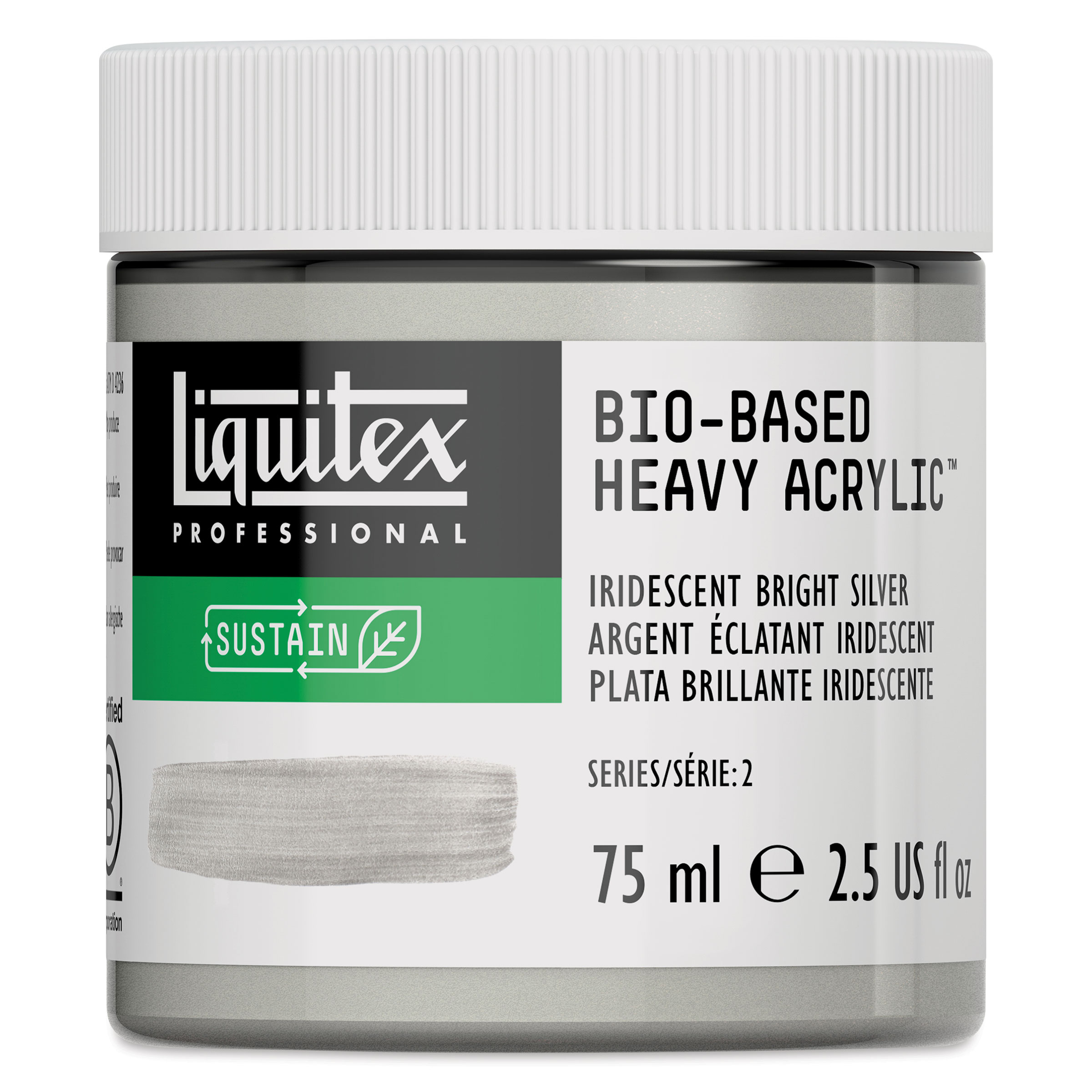Liquitex Bio-Based Heavy Acrylic Paint - Iridescent Bright Silver